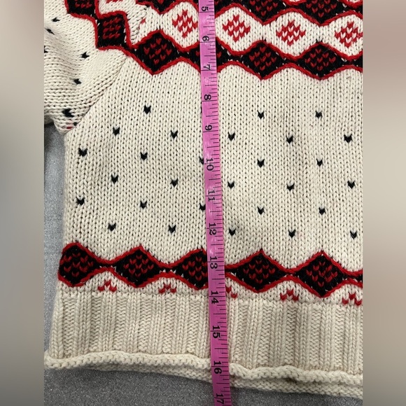 [S]Zara Geometric Holiday Wool Blend Cropped Sweater - Picture 8 of 10